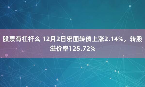 股票有杠杆么 12月2日宏图转债上涨2.14%，转股溢价率125.72%