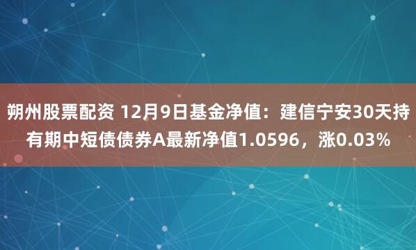 朔州股票配资 12月9日基金净值：建信宁安30天持有期中短债债券A最新净值1.0596，涨0.03%