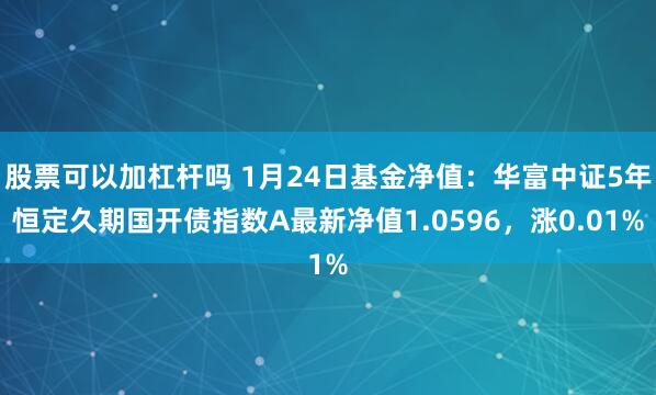 股票可以加杠杆吗 1月24日基金净值：华富中证5年恒定久期国开债指数A最新净值1.0596，涨0.01%