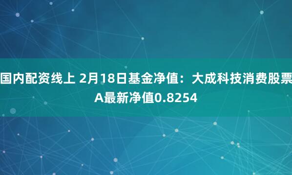 国内配资线上 2月18日基金净值：大成科技消费股票A最新净值0.8254