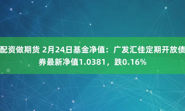 配资做期货 2月24日基金净值：广发汇佳定期开放债券最新净值1.0381，跌0.16%